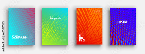 Minimal covers design. Colorful halftone gradients