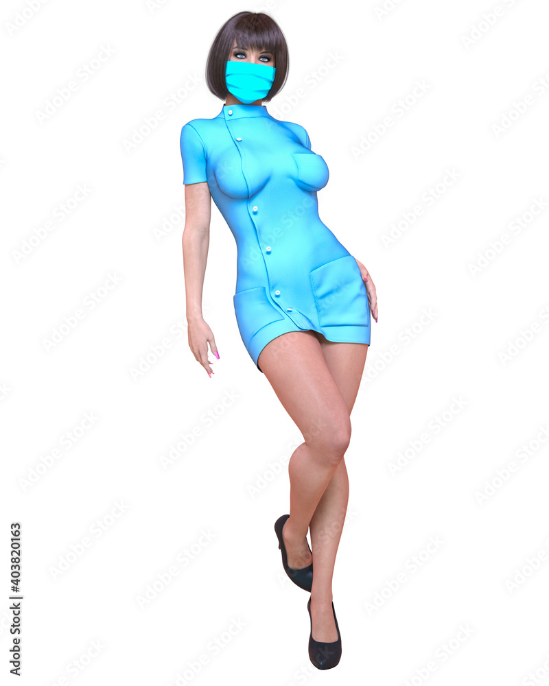Beautiful woman doctor in sterile medical mask. Beautiful woman doctor in sterile medical mask.