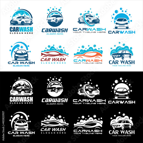 Set of Car wash logo design vector Template, Car Wash Logo, Cleaning Car, Washing and Service Vector Logo Design.