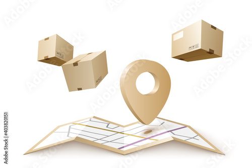 Fast shipping. Concept for fast delivery service. Vector illustration.