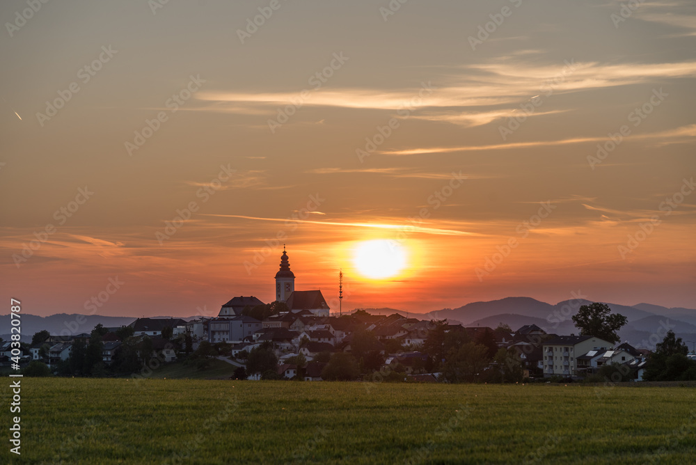 Countryside Sankt Peter - Austria - In The Romantic Sunset