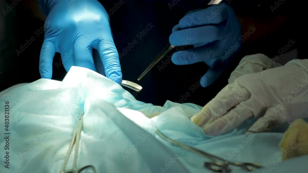 Surgeons are operating. Close up detail of a surgery Surgeons are operating. Close up detail of a surgery