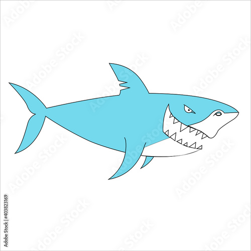 Vector blue shark with big scratches