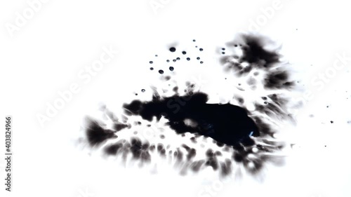 sparkle view of black ink on white screen
