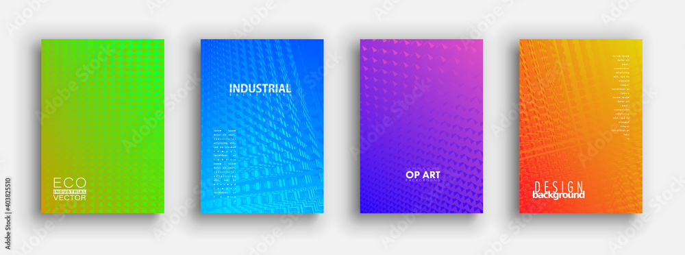 Plakat Minimal covers design. Colorful halftone gradients