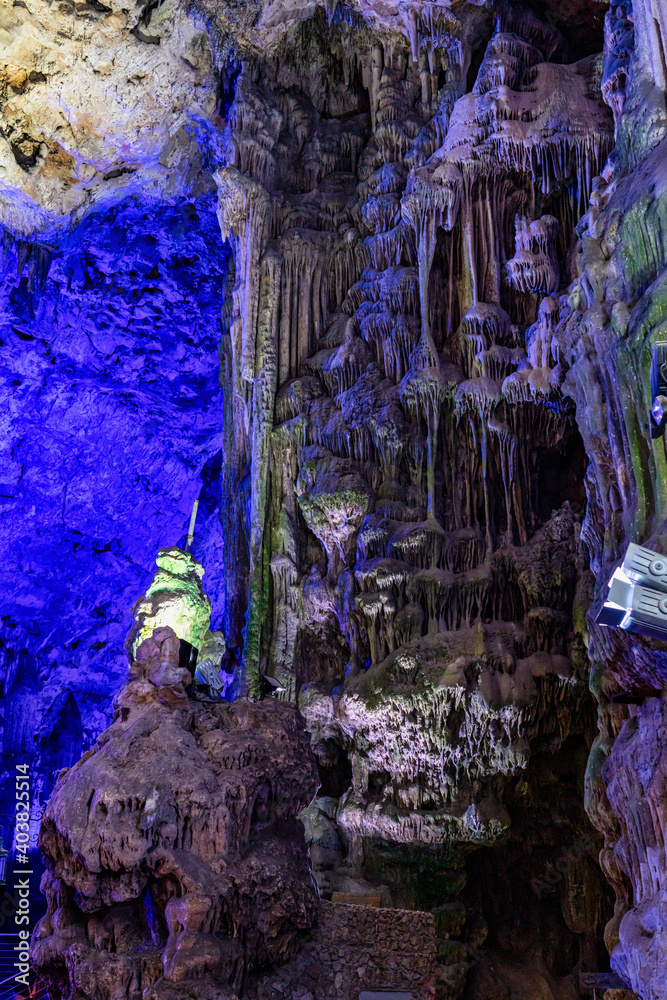 Upper Rock Nature Reserve at Gibraltar. Exploring Old St. Michaels Cave.