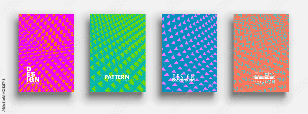 Minimal covers design. Colorful halftone gradients
