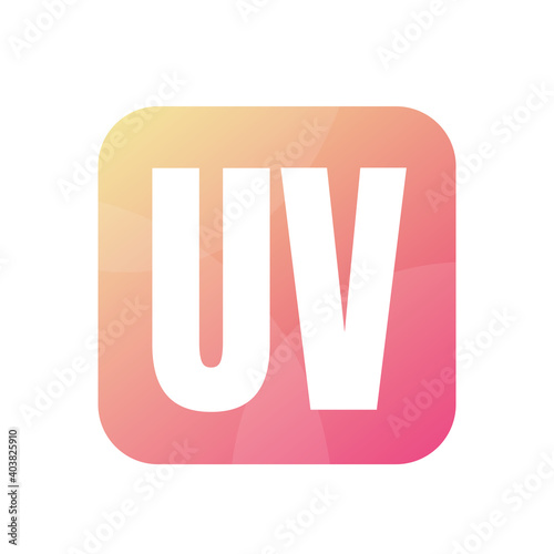 UV Letter Logo Design With Simple style
