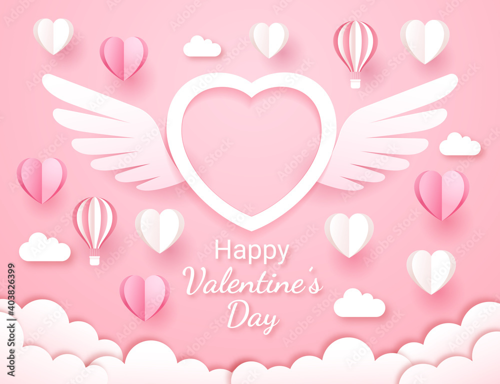 Valentine's day card paper cut style background. Valentine's day card paper cut style background.