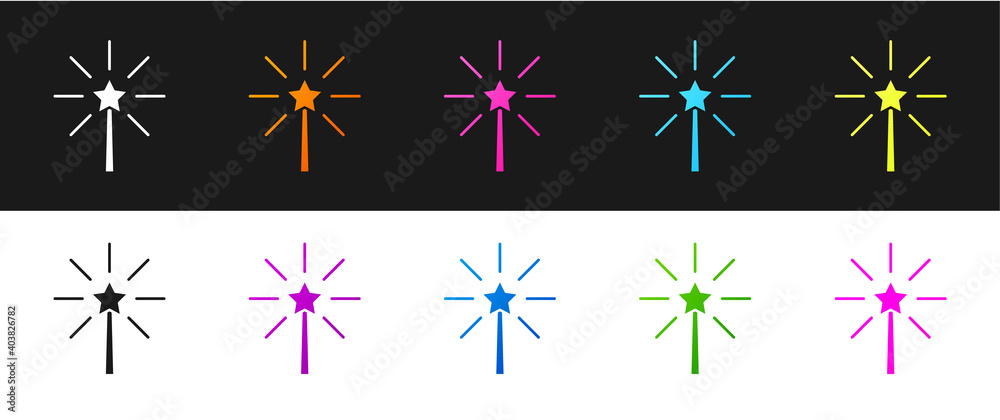 Set Firework icon isolated on black and white background. Concept of fun party. Explosive pyrotechnic symbol. Vector. Set Firework icon isolated on black and white background. Concept of fun party. Explosive pyrotechnic symbol. Vector.