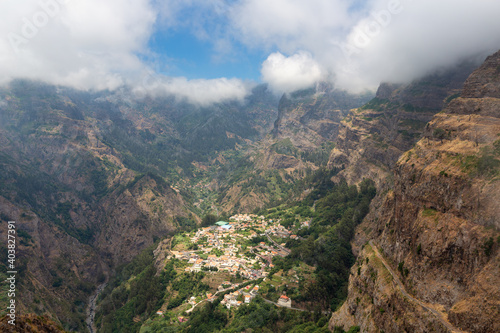 View at mountain village Curral das Freiras, Madeira Island, Portugal