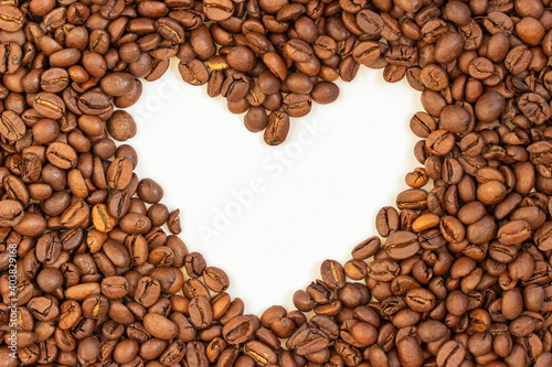 Background - heart from coffee beans
