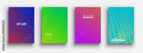 Minimal covers design. Colorful halftone gradients
