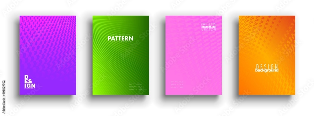 Minimal covers design. Colorful halftone gradients