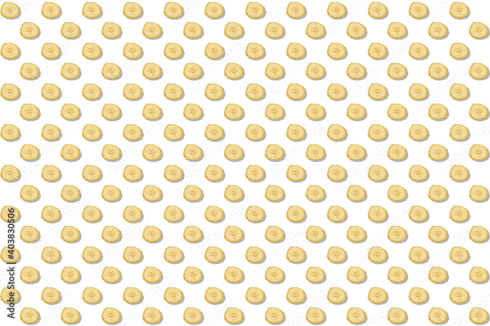 Banana slice pattern - wallpaper white Banana slice pattern - wallpaper white
