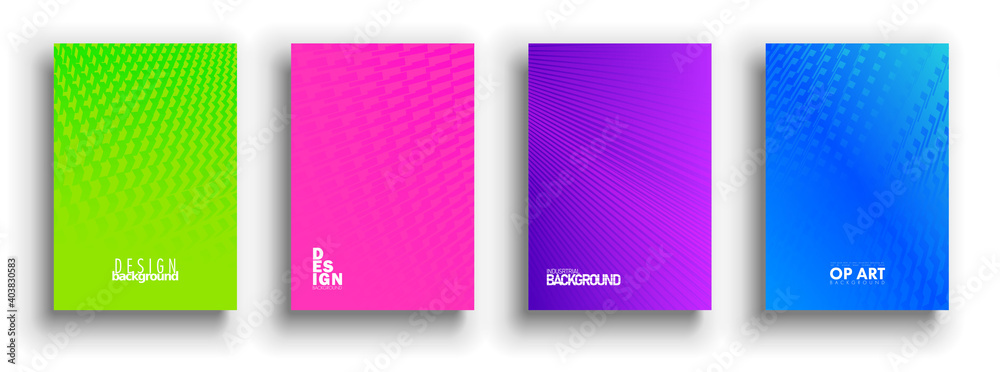 Minimal covers design. Colorful halftone gradients