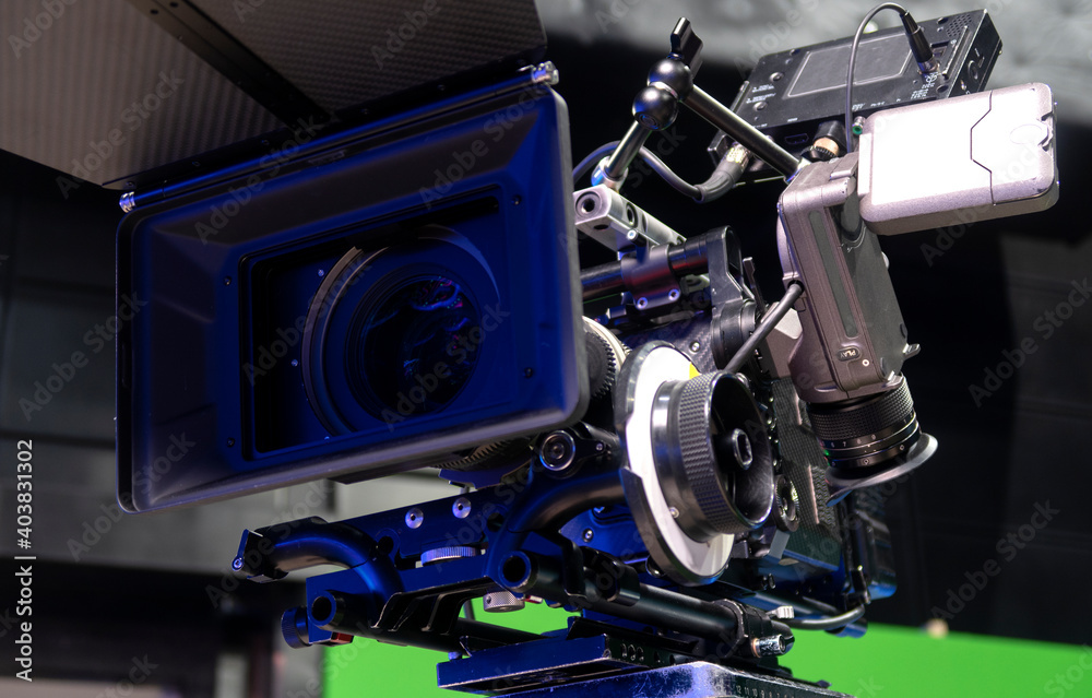 Fototapeta premium Digital TV camera in the film studio