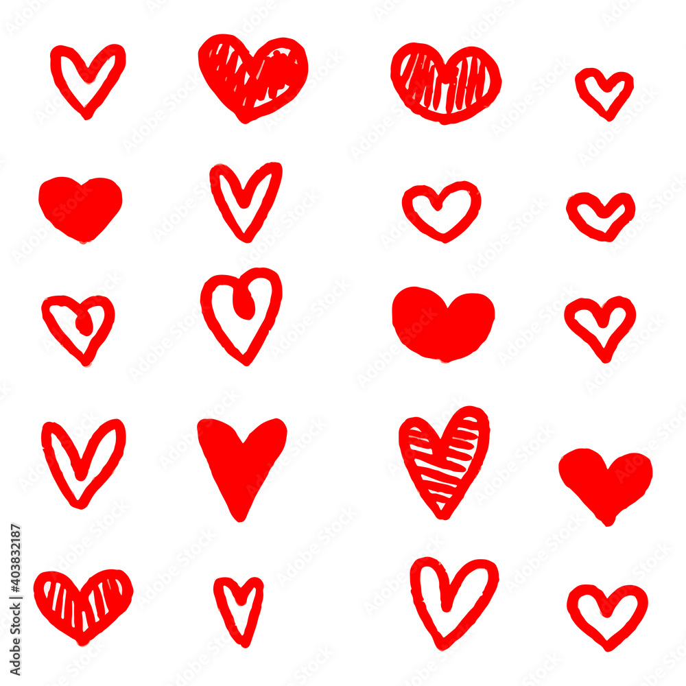 Heart doodles. Hand drawn hearts. Design elements for Valentine's day. Vector EPS 10. Heart doodles. Hand drawn hearts. Design elements for Valentine's day. Vector EPS 10.
