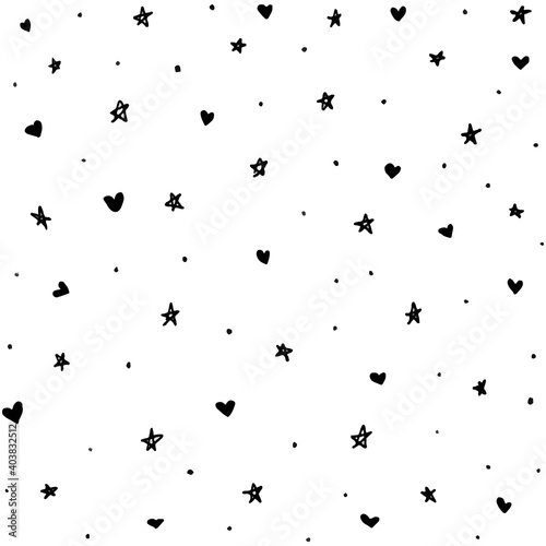 Vector Star Pattern Background.pattern of star doodle.Star hand drawn.Vector EPS 10.