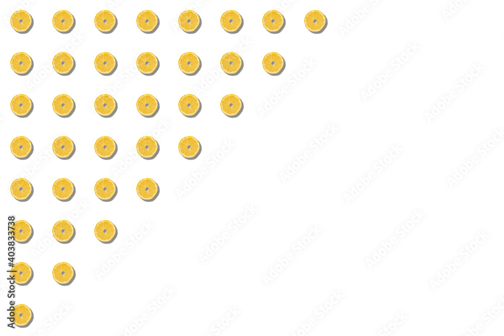 diagonal lemon slice pattern with copy space - white diagonal lemon slice pattern with copy space - white
