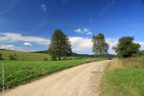 Landscape of Czeremcha - former and abandoned village in Low Beskids  Poland