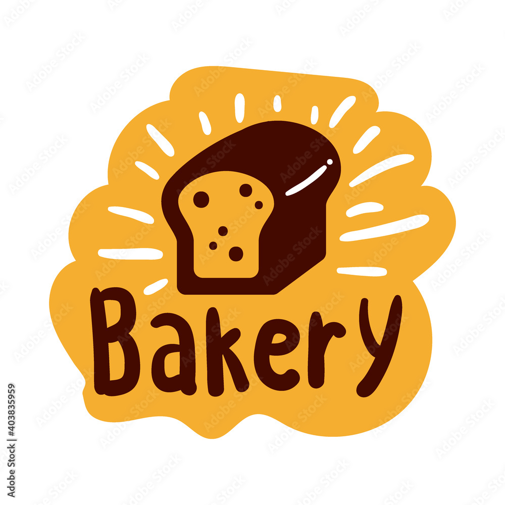 Bread and bakery product logo and icon with lettering. Flat Bagel and ...