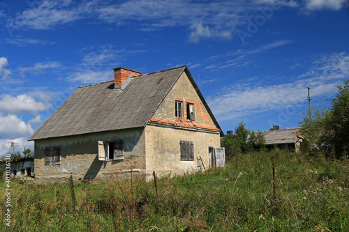 State Agricultural Farm in Lipowiec - former and abandoned village in Low Beskids, Poland