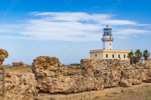 Lighthouse in Capo Colonna near Crotone, Calabria, Italy