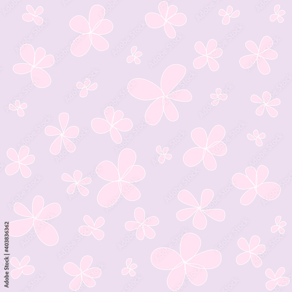 Gentle  abstract flower  seamless pattern. Vector illustration.