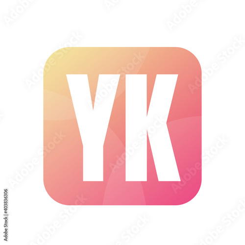 YK Letter Logo Design With Simple style