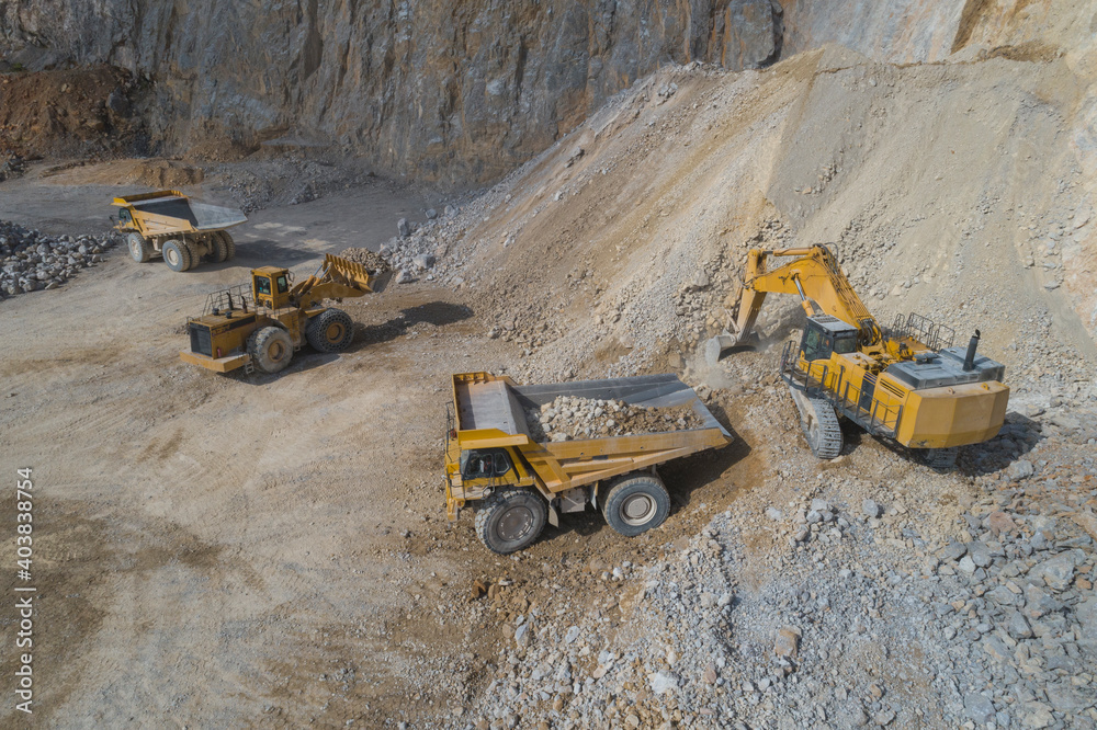 mining machinery performing operations from an aerial point of view mining machinery performing operations from an aerial point of view