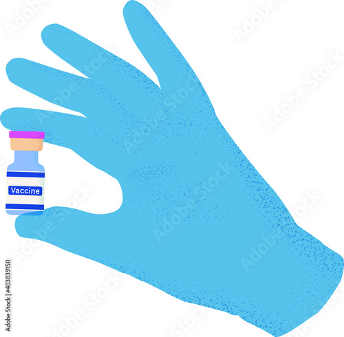 Vaccine bottle against Covid-19 infection, vector illustration.