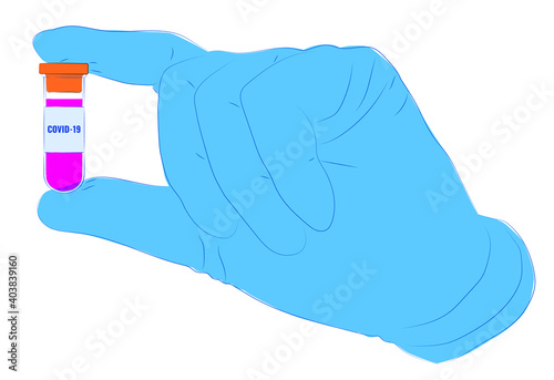 Vaccine bottle against Covid-19 infection, vector illustration.