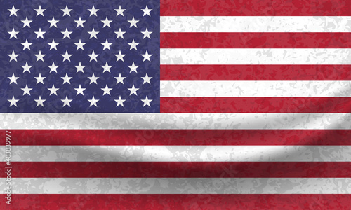 USA American States waved flag illustration