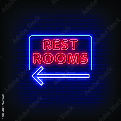 Restroom Neon Signs Style Text Vector