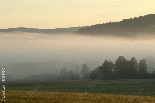 Before the sunrise in Low Beskids, Poland