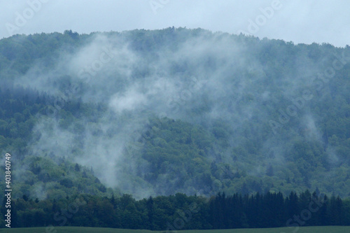 Fototapeta Naklejka Na Ścianę i Meble -  Landscape of Low Beskids after rain, Poland