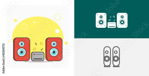 speakers isolated vector icon. music design element