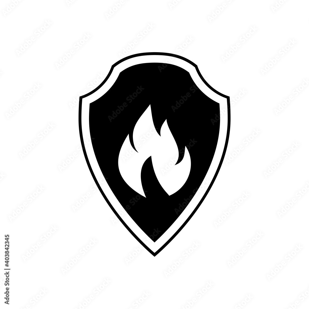 Fire Shield Logo Design isolated on white background Fire Shield Logo Design isolated on white background