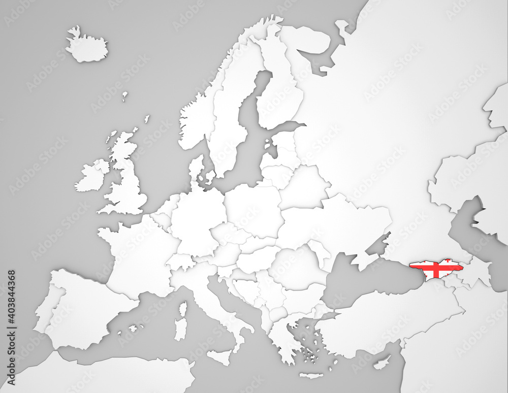3D Europakarte auf der Georgien hervorgehoben wird 