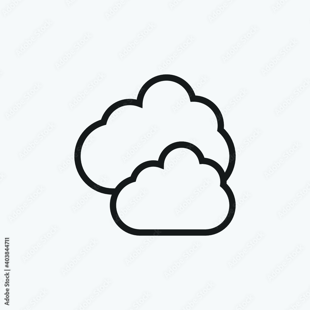 Editable Cloudy Weather Line Art Icon Using For Your Presentation, Website And Application Editable Cloudy Weather Line Art Icon Using For Your Presentation, Website And Application
