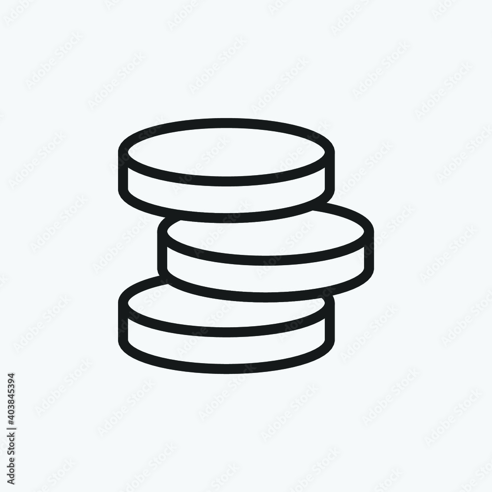 Editable Stack of Coin Line Art Icon Using For Presentation, Website And Application Editable Stack of Coin Line Art Icon Using For Presentation, Website And Application