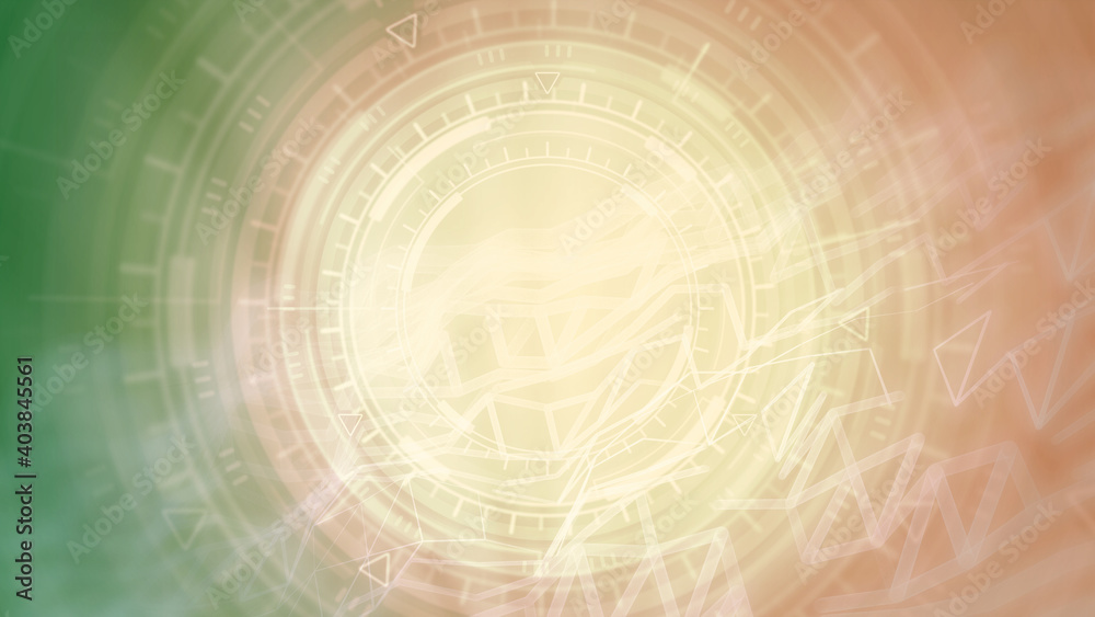 Fototapeta premium Abstract 3D illustration - colorful cyber abstract background of moving hud or ui circles, technology concept