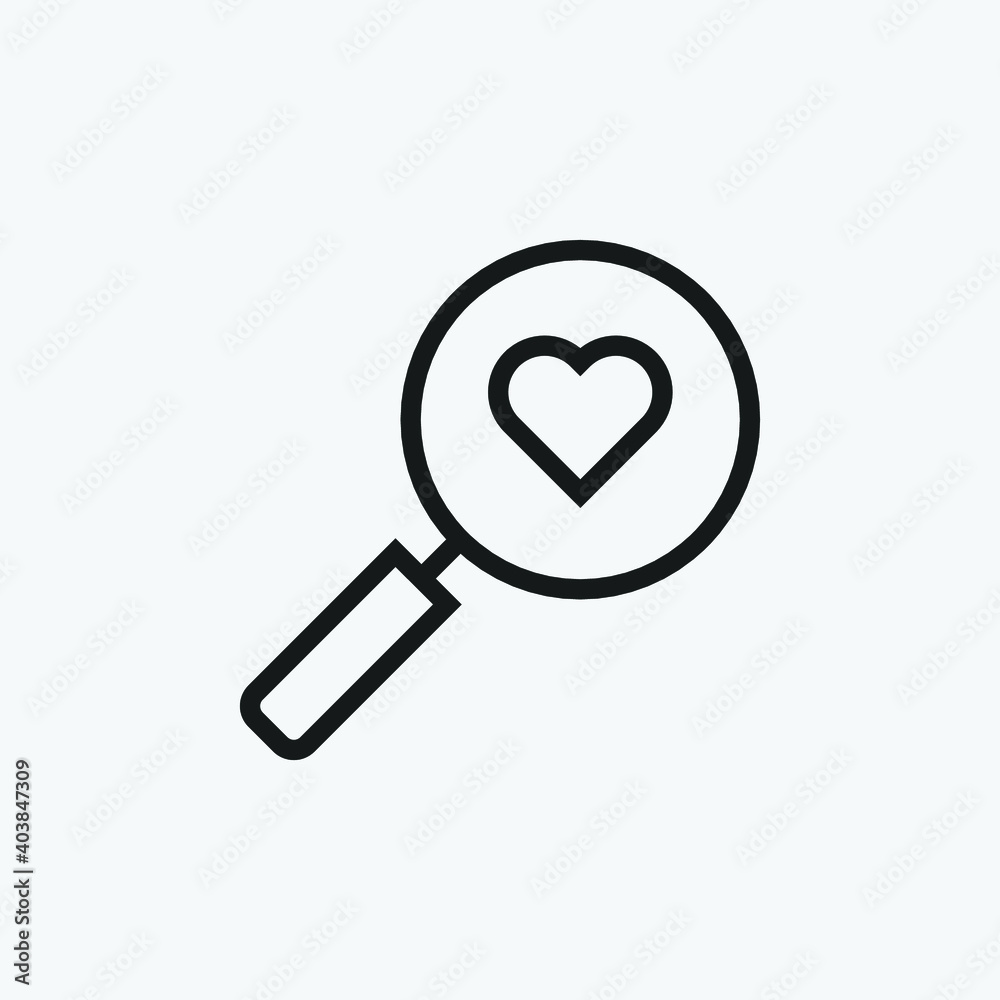 Editable Find Love Line Art Icon Using For Presentation, Website And Application