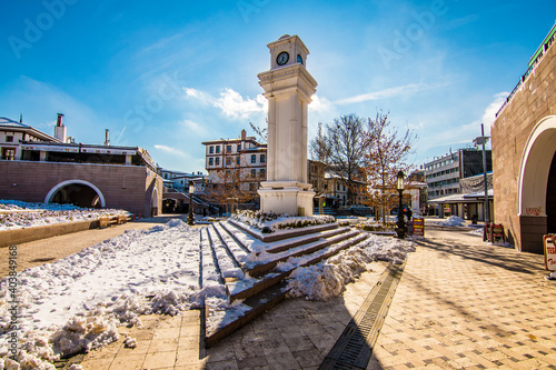 Haci Bayram Square is famous with Hacibayram Mosque and Temple of Augustus in Ankara photo