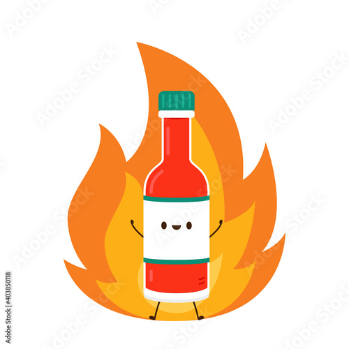 Chili sauce cartoon vector. free space for text. wallpaper. Tabasco.