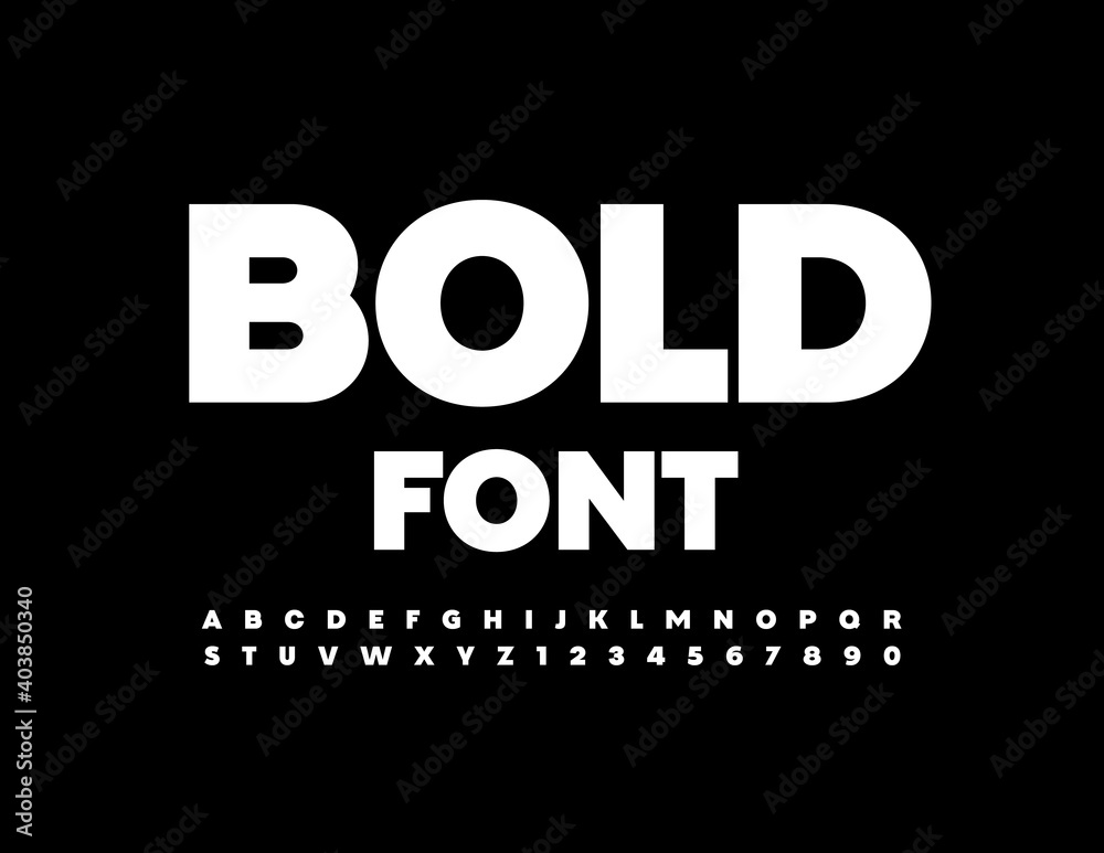 Vector Bold Font. Minimal White Font. Trendy simple Letters and Numbers set Vector Bold Font. Minimal White Font. Trendy simple Letters and Numbers set