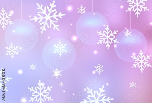 Light Purple  Pink vector backdrop in holiday style.