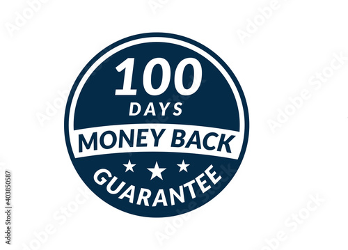 100 day money back guarantee label. 100 Days Money Back Guarantee Icon