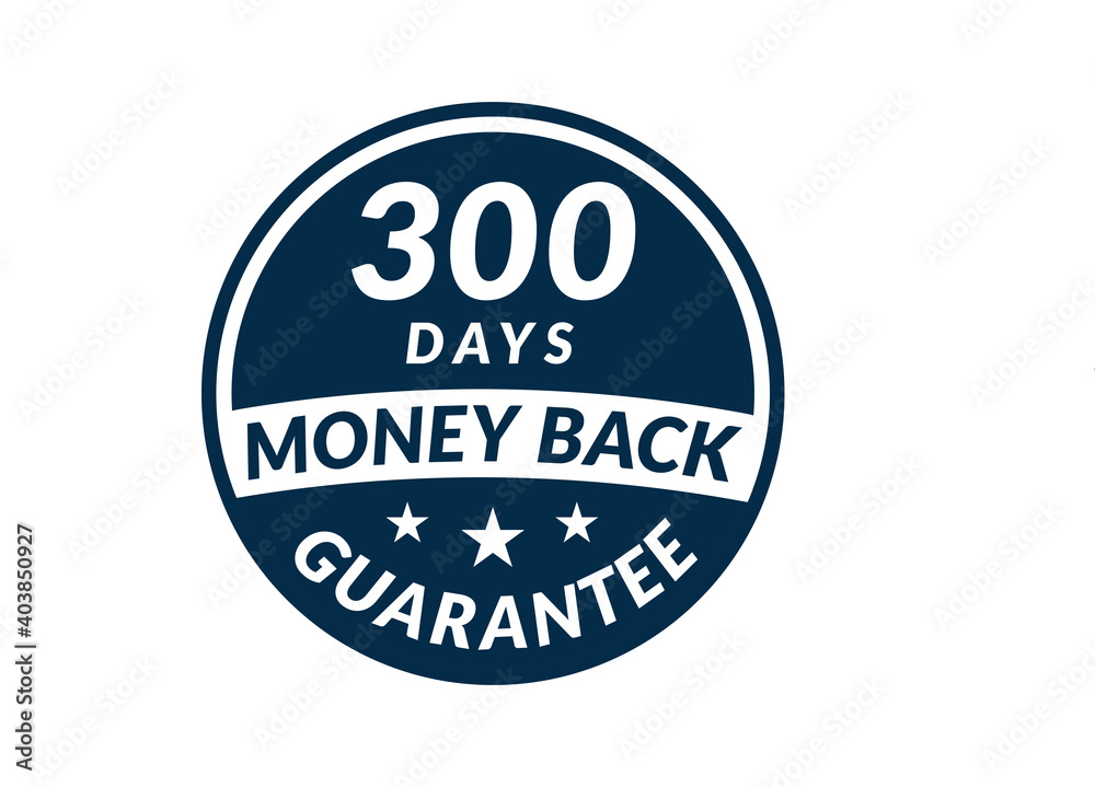 300 day money back guarantee label. 300 Days Money Back Guarantee Icon